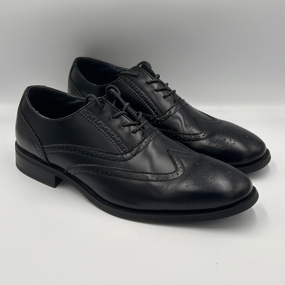 Bass & Co Mens Wingtip Oxford Dress Shoes 11.5 D Formal Darien Black Leather
